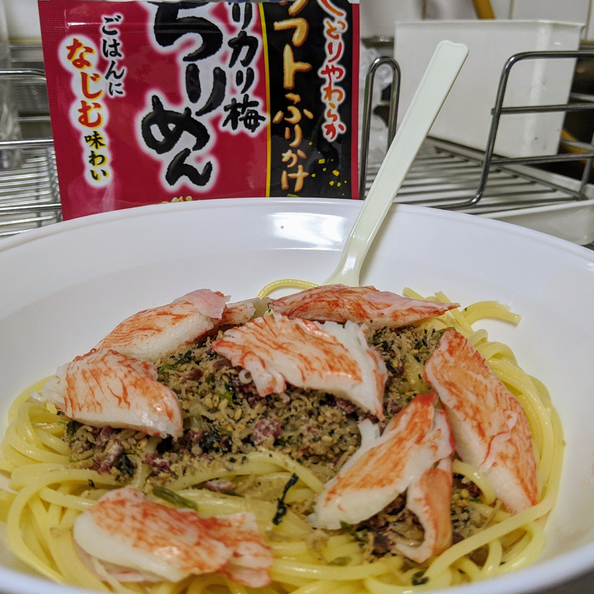 ふりかけ冷製パスタ