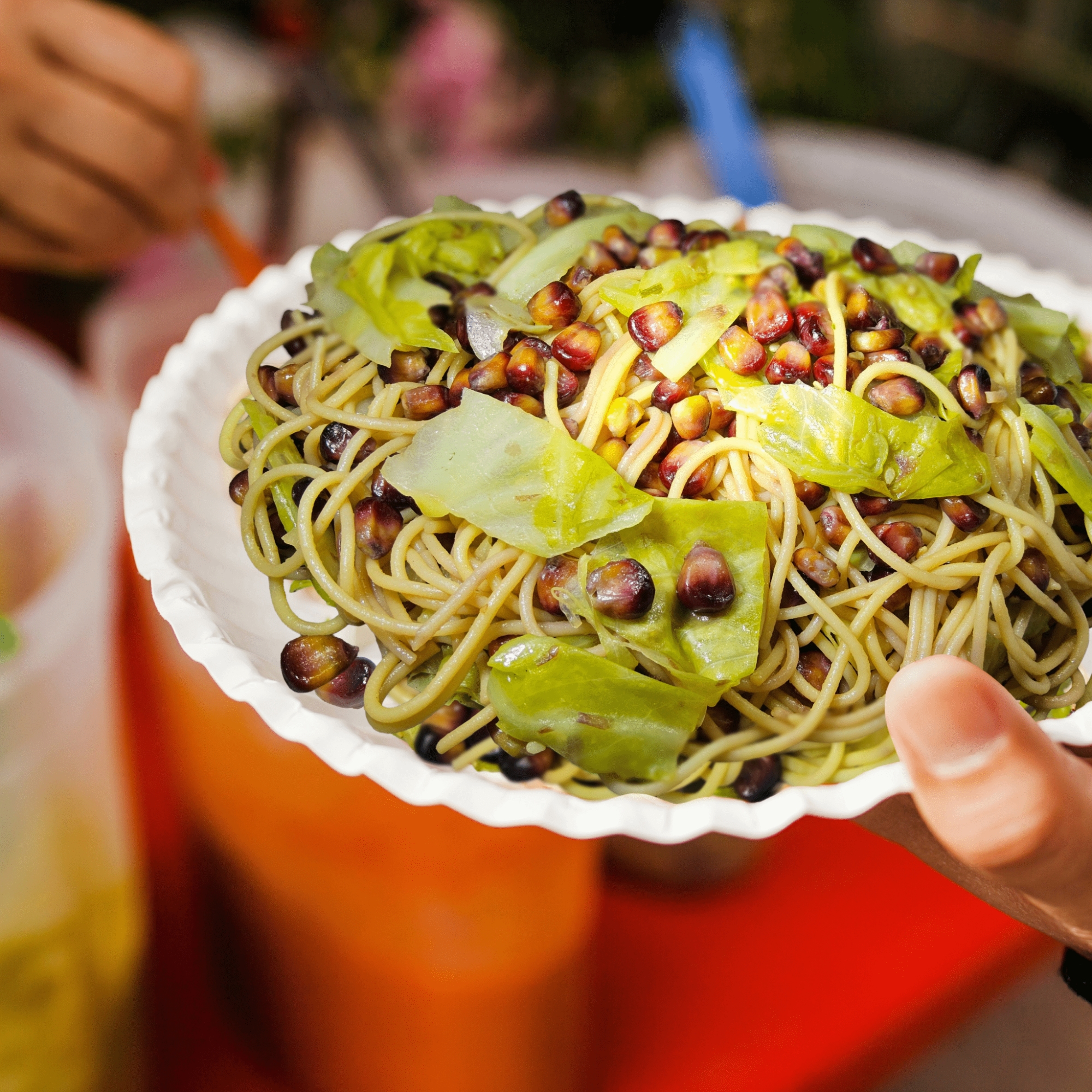あ〜らよっ！紫とうもろこしの和風旨塩パスタだじょ！