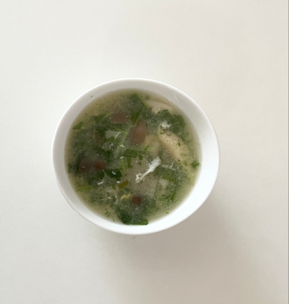 小松菜と厚揚げの味噌汁