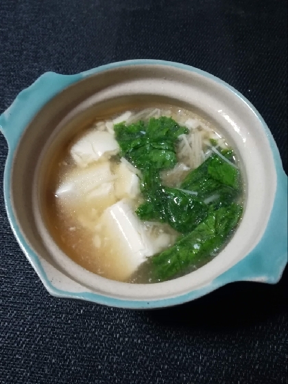 豆腐と小松菜の中華スープ