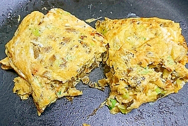 明太高菜と大根菜の卵焼き