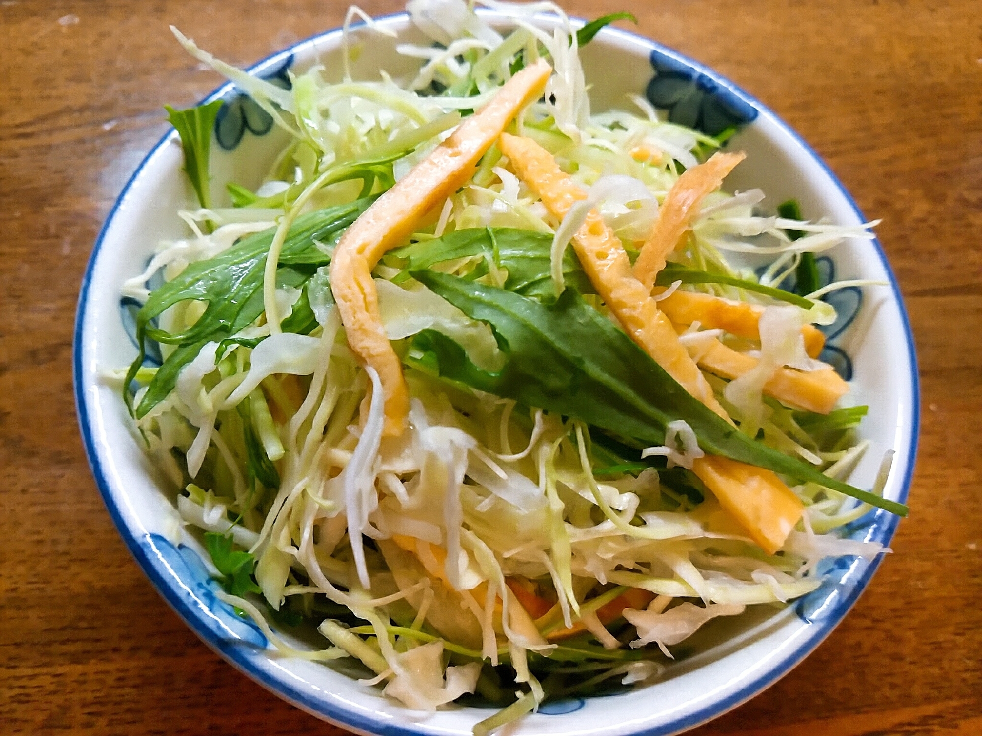 キャベツと水菜と錦糸卵のサラダ