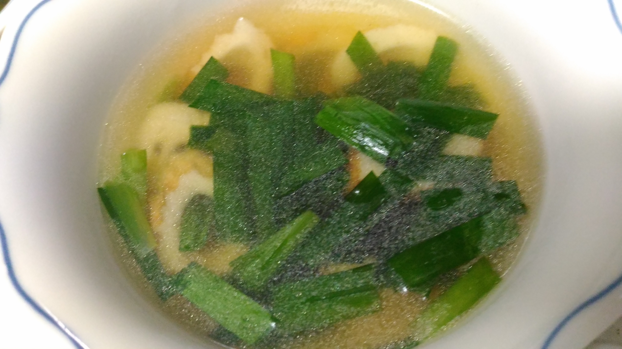 ニラと竹輪の和風スープ