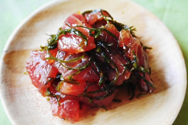 マグロのポキ風 レシピ 作り方 By チャミンゴ 楽天レシピ