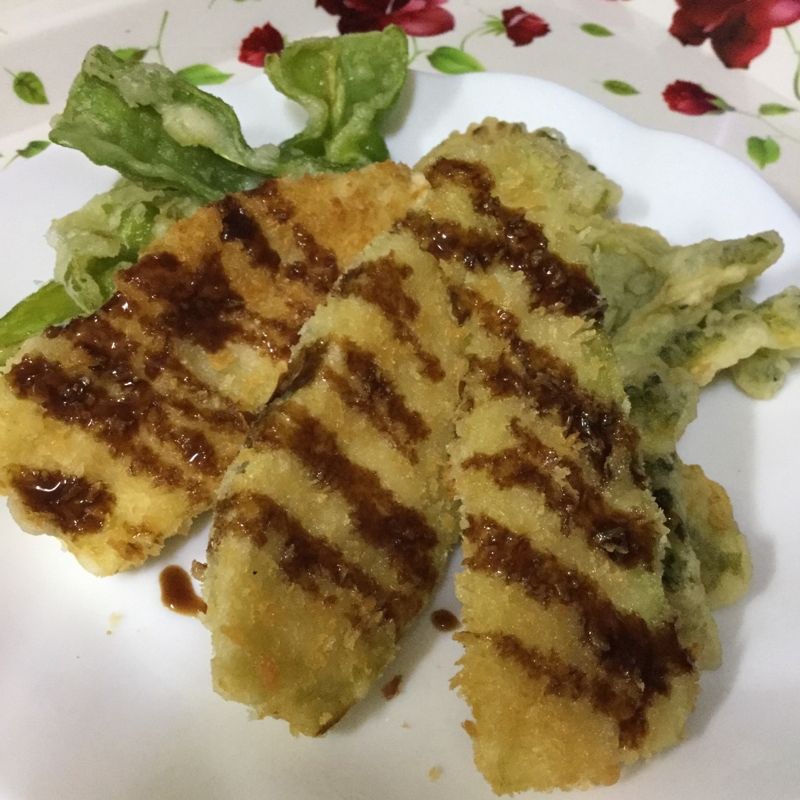 外はサクサク中はほくほく茄子の揚げ焼きフライ♡