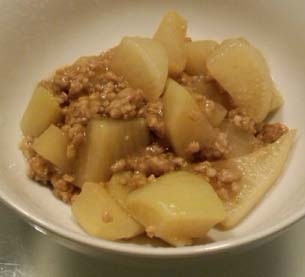 大根とひき肉の炒め煮