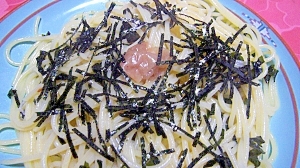 わかめふりかけを使った和風パスタ