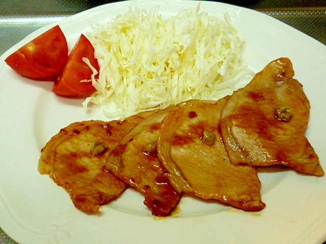 豚焼肉定食　きざみわさび添え