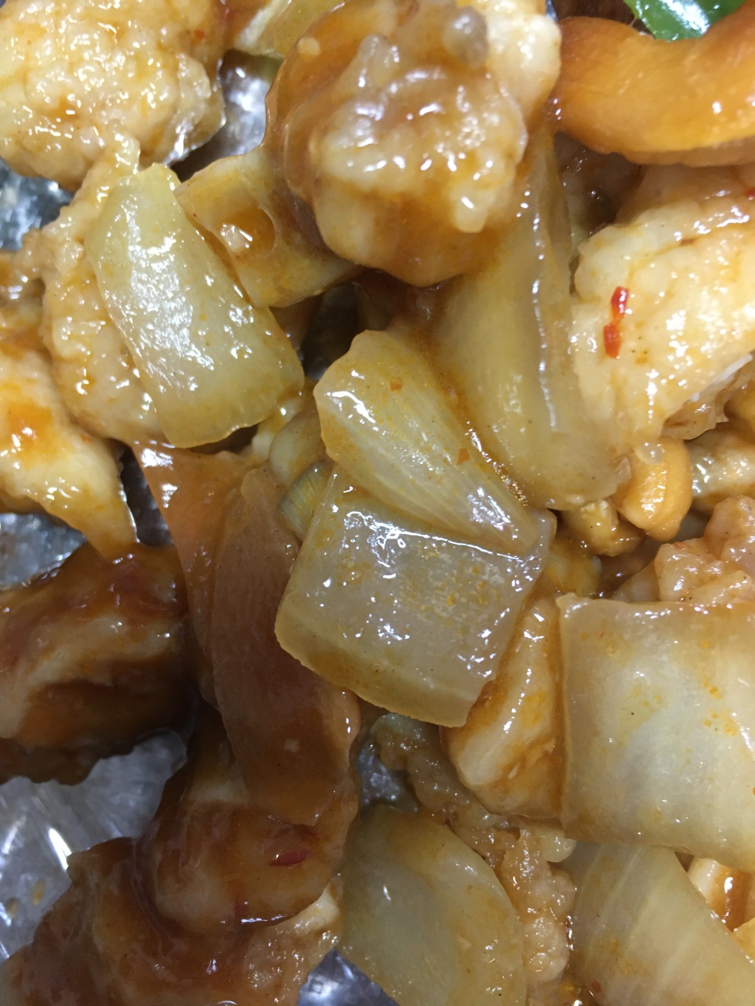 玉ねぎと鶏肉の甘酢炒め