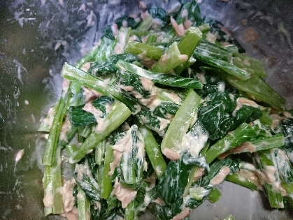 小松菜にツナマヨ間違いない味ですね！簡単で美味しく出来ました。