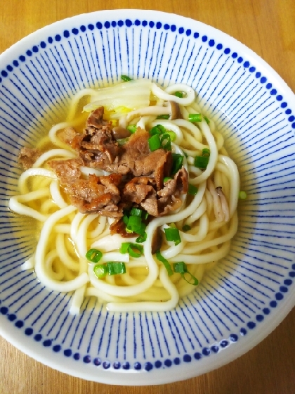 ヒガシマルうどんスープで簡単！肉うどん