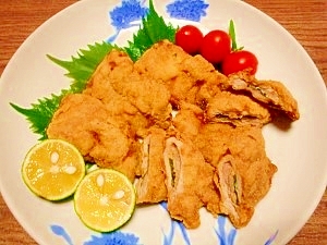 おからパウダー衣☆豚肉の味噌大葉巻き