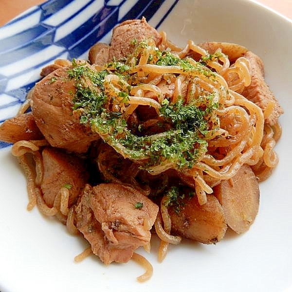 +柚子胡椒❤鶏むね肉&牛蒡の煮物♪（一晩置いたら）