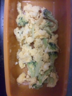 レンジで作る！ブロッコリーと卵の炒め物