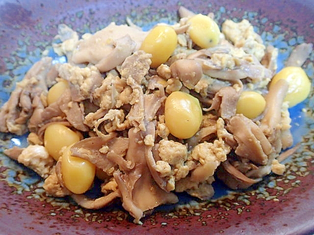 ❤舞茸と銀杏のバター醤油卵炒め❤