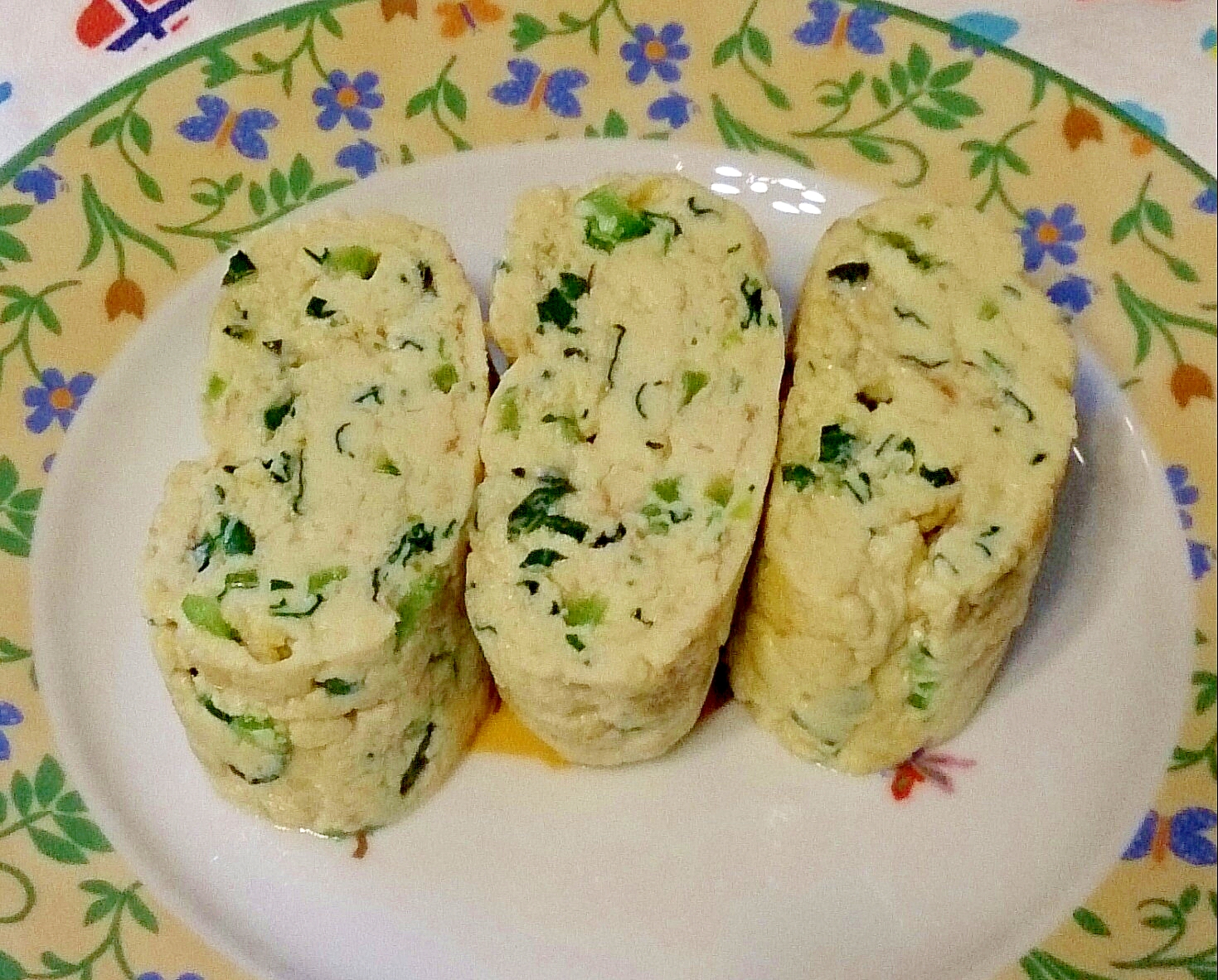 小松菜と豆腐の出し巻き卵