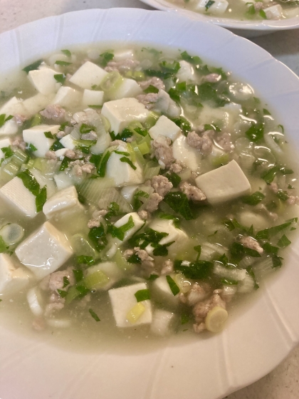 簡単♡大葉が爽やか♡辛くない♡大葉の和風麻婆豆腐