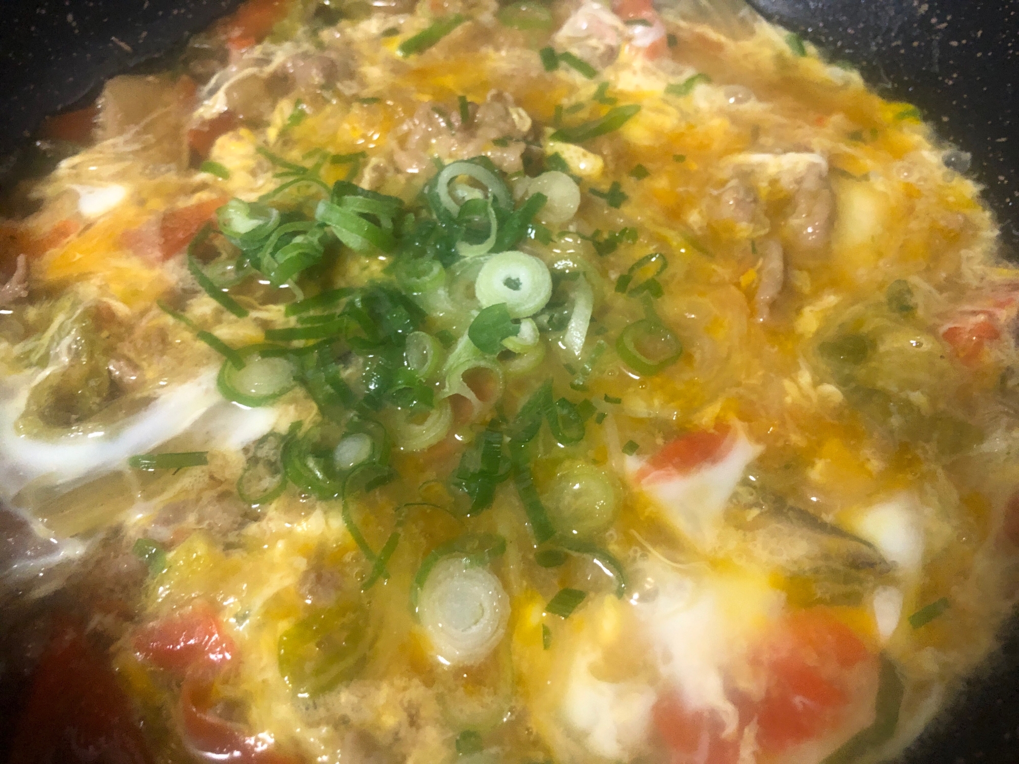 すき焼きの残りで♪あったか卵とじ