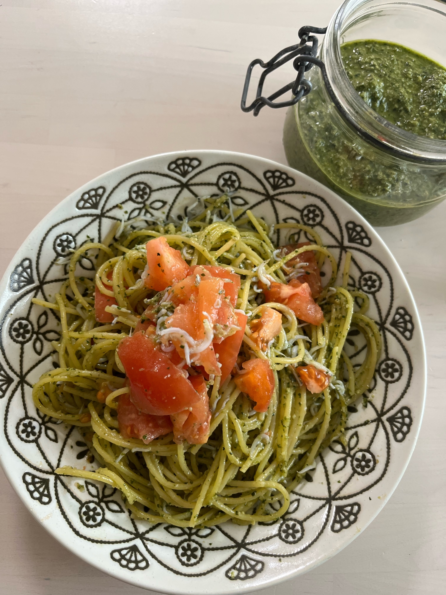 絶品！簡単！春菊のジェノベ風パスタ