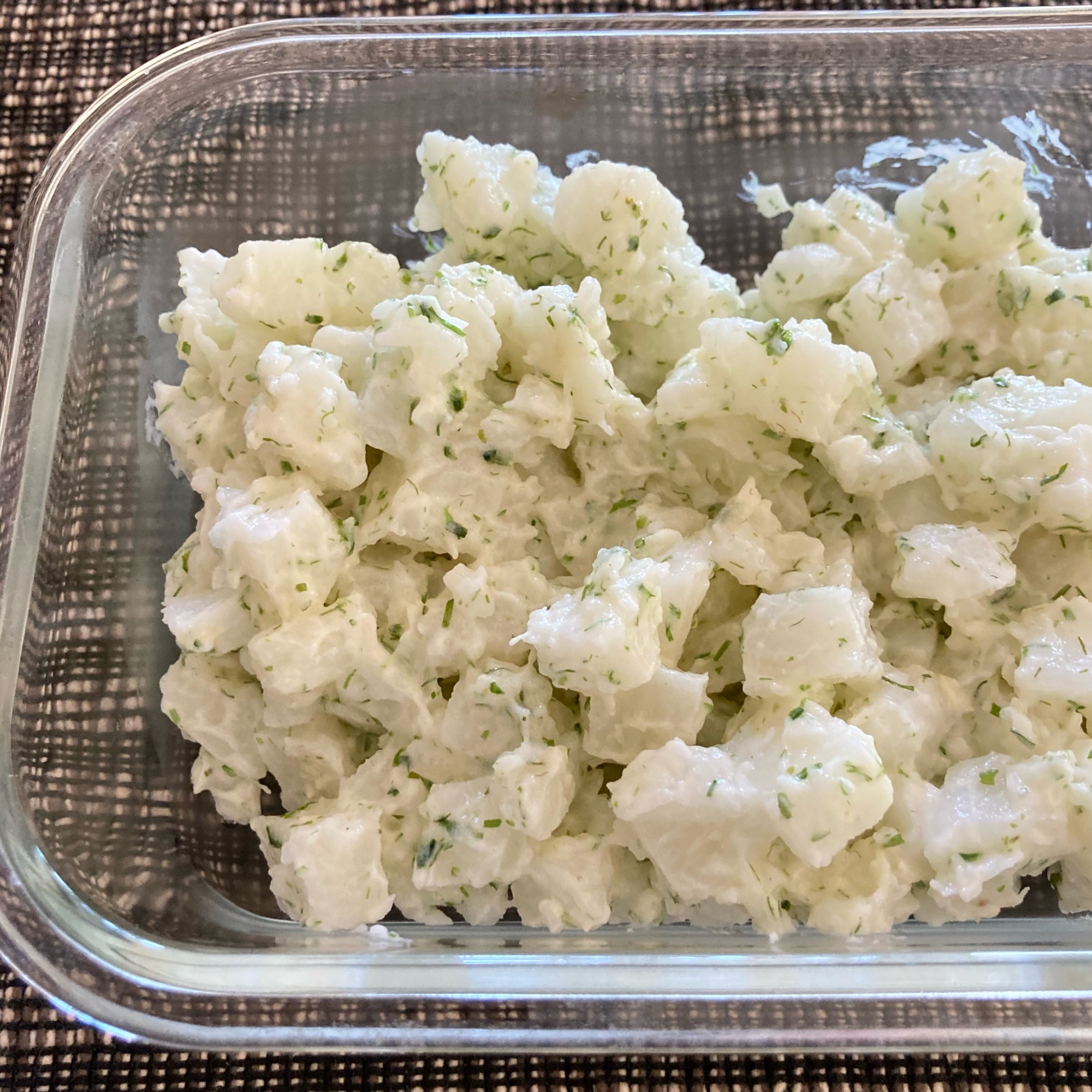 レンジで簡単に作れる♪長芋と青のりのポテサラ風