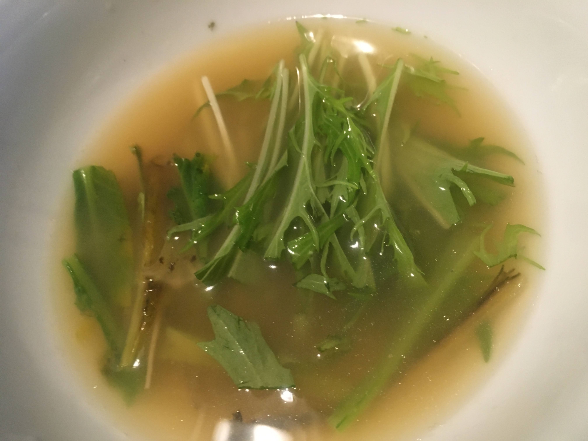 かぶの茎と水菜の味噌汁