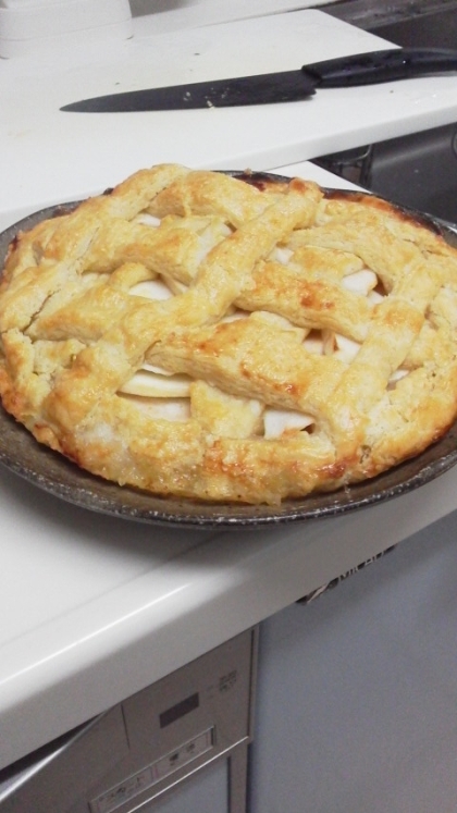 3回目リピです☆
アップルパイと言えばこのレシピ♪今回は２倍量で大きめにしてみました！