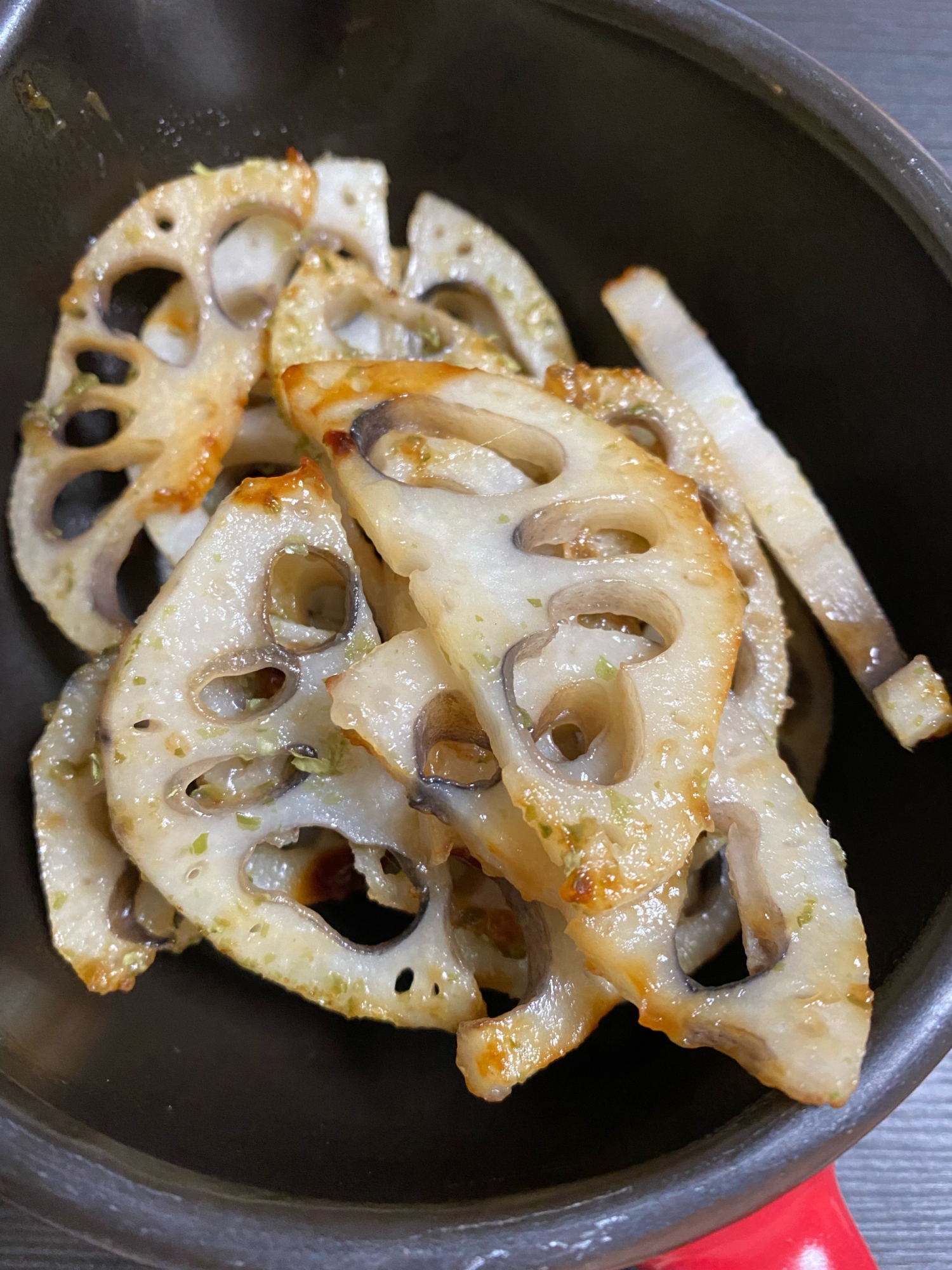 れんこんの鶏ガラ青のり炒め