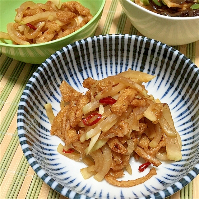 ちりっちりいか天と大根のピリ辛きんぴら気味