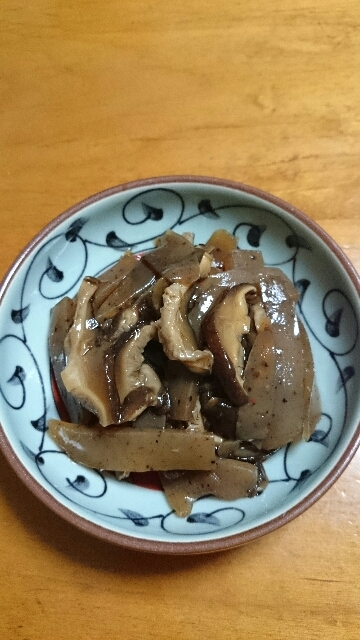 こんにゃくと椎茸の甘辛煮♪