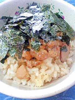 ＜プチ贅沢バージョン＞納豆の食べ方-松茸ご飯♪