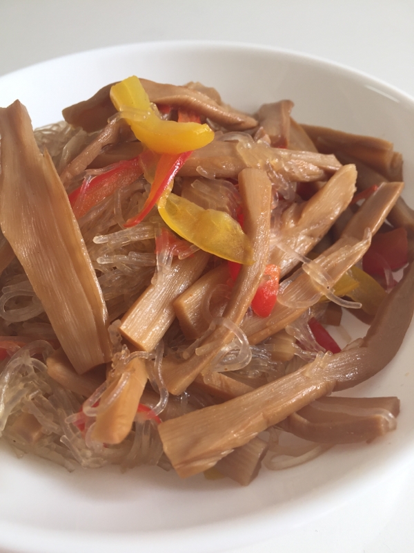 中華風 春雨とピリ辛メンマの炒め物♪