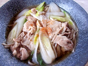 寒い日にはねぎたっぷりの~豚ねぎ蕎麦