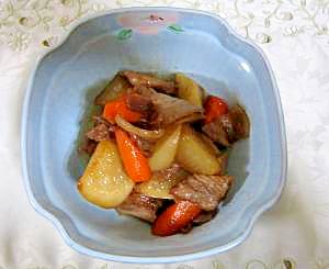 簡単チョウ早大根豚肉甘辛いため