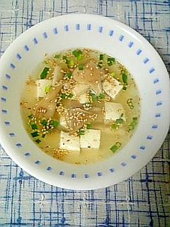 ☆舞茸豆腐中華スープ☆