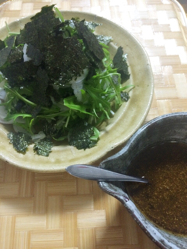 〜山椒ドレッシング〜水菜と新玉ねぎのサラダ