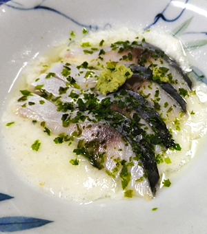 青海苔しめ鯖のふわふわ長芋あえ