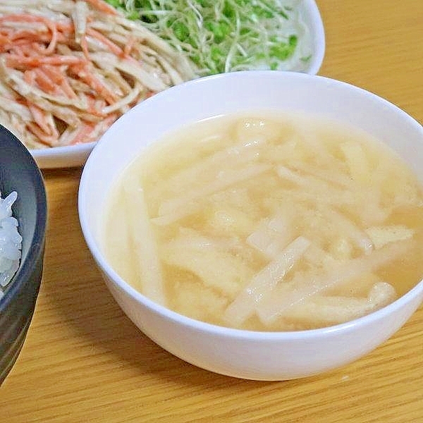 大根と油揚げの味噌汁☆手軽に★減塩・低カリウム志向