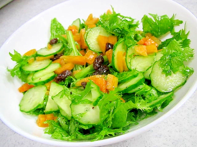 柿ドレのワサビ菜サラダ