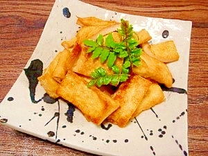 手揚げ風油揚げ☆マヨ醤油炒め