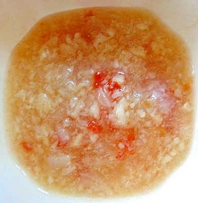 離乳食中期　３種の野菜のトロトロりんご果汁スープ