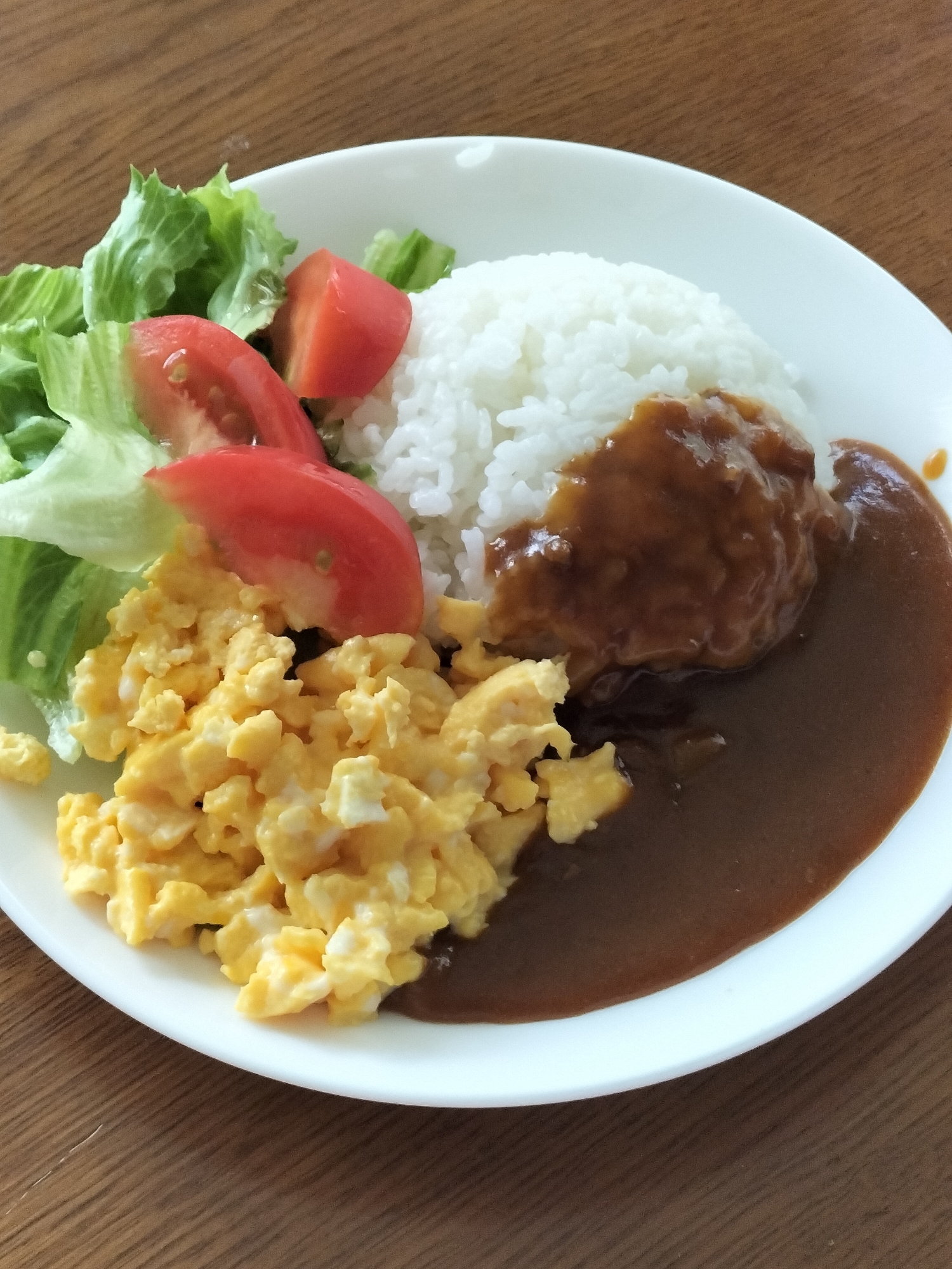 簡単◆これでもオムカレー＆サラダのワンプレート♪