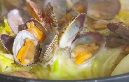 あさりのガーリックバター蒸し　酒蒸し