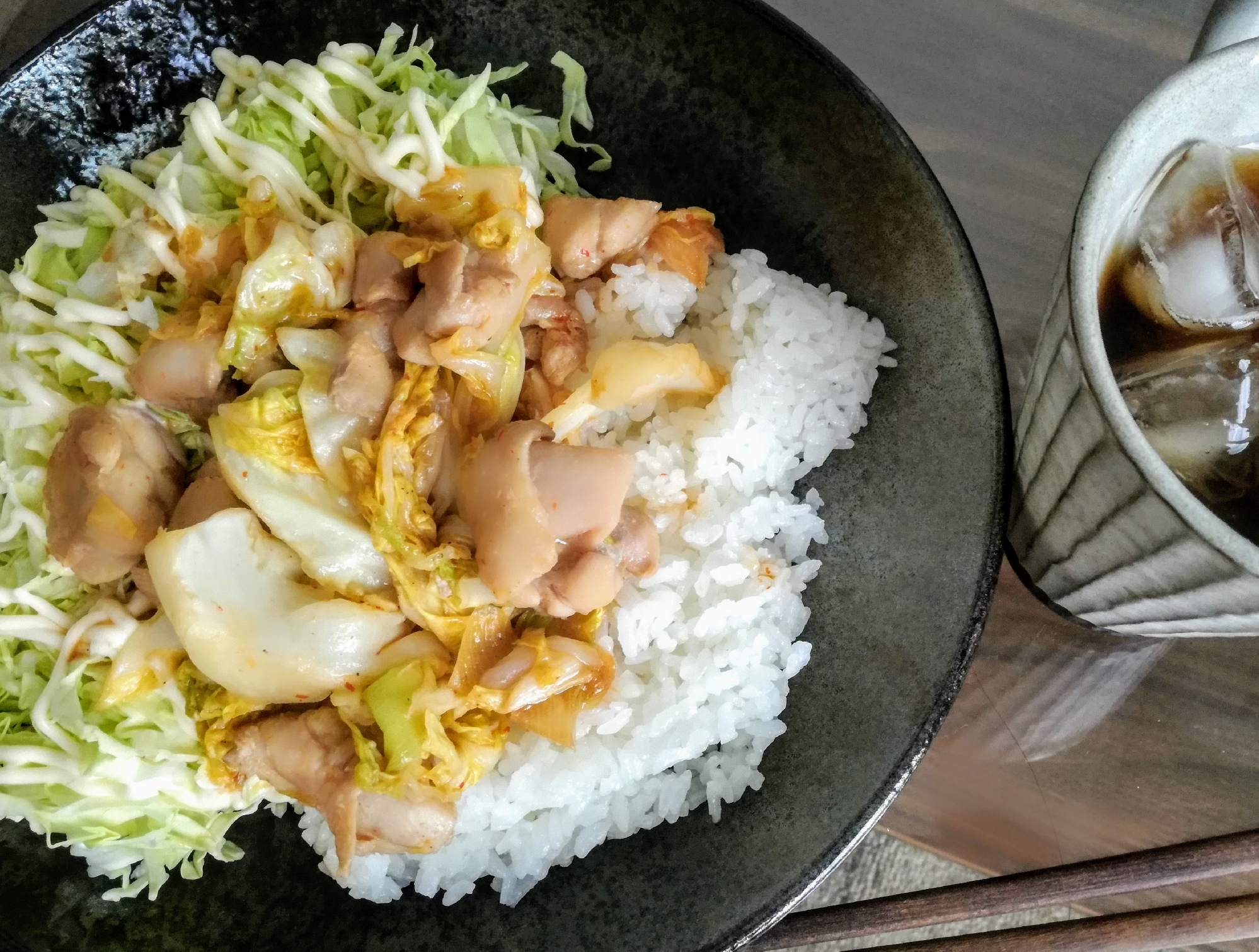 白菜と鶏肉の中華丼