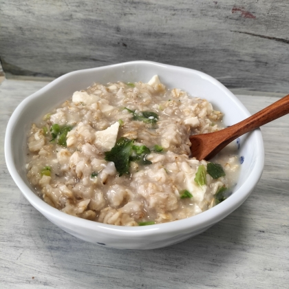 ５分！七草粥代わり❤大根の葉などでオートミール粥♪