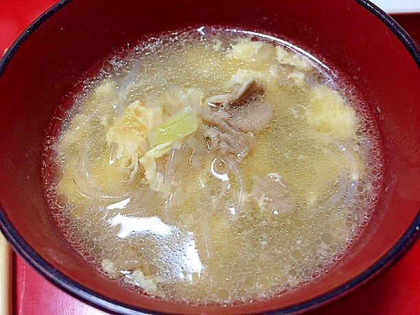 牛肉と春雨のかき玉スープ☆残り物アレンジ！