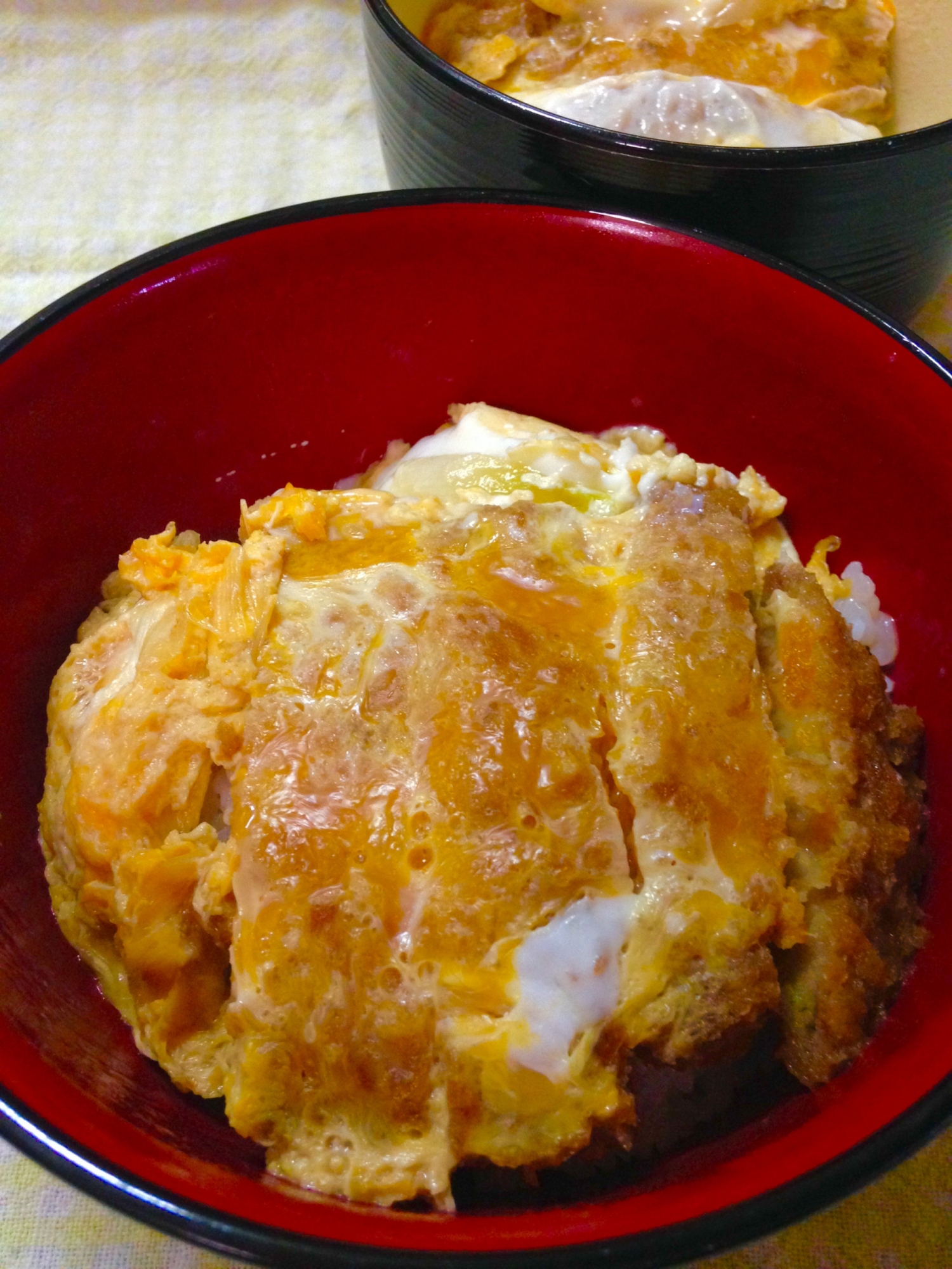 麺つゆで♪少し甘めのかつ丼♪