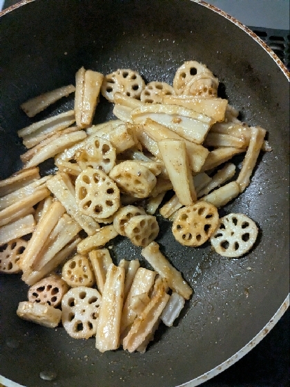 れんこんとゴボウの甘酢いため