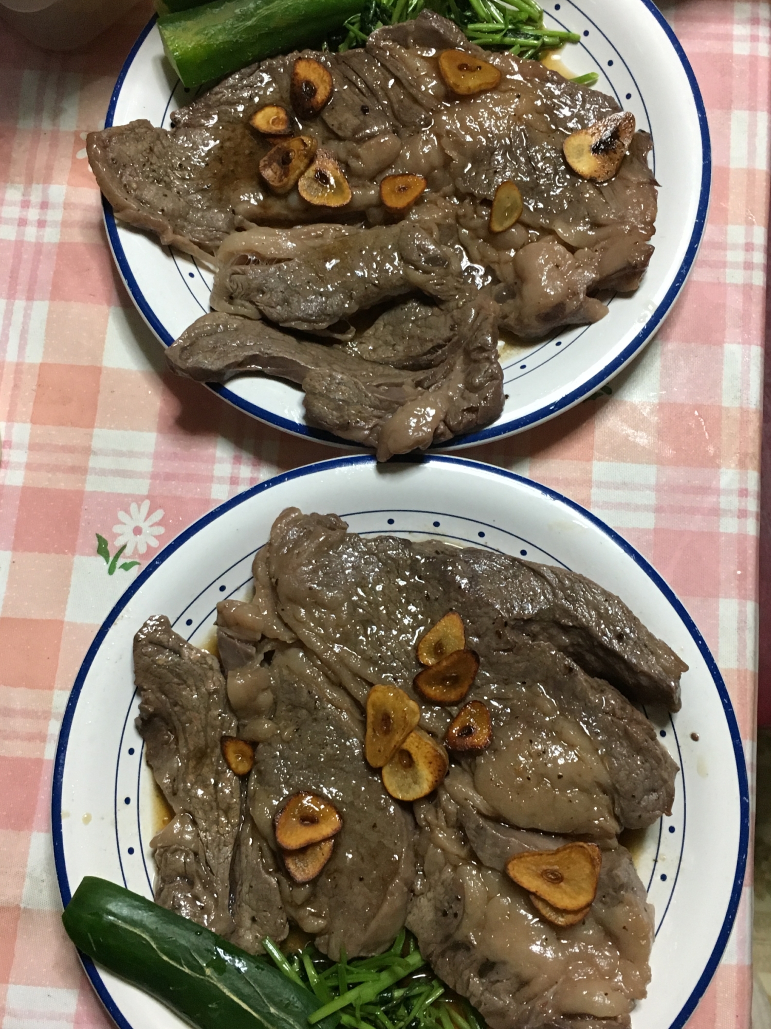 牛肉と空心菜の和風ステーキ