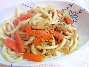 カレー風味の焼きうどん☆