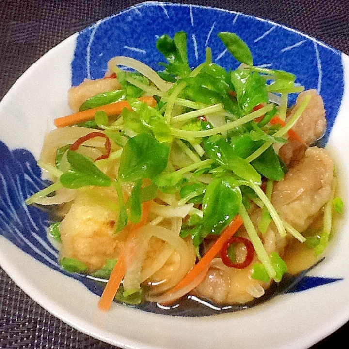 鶏肉と揚げ豆腐の煮浸し